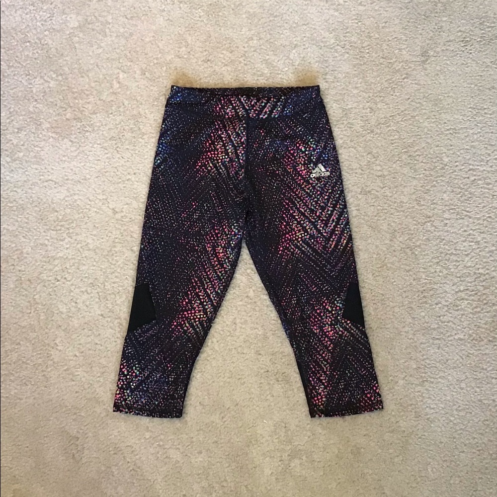 Girls Adidas cropped leggings